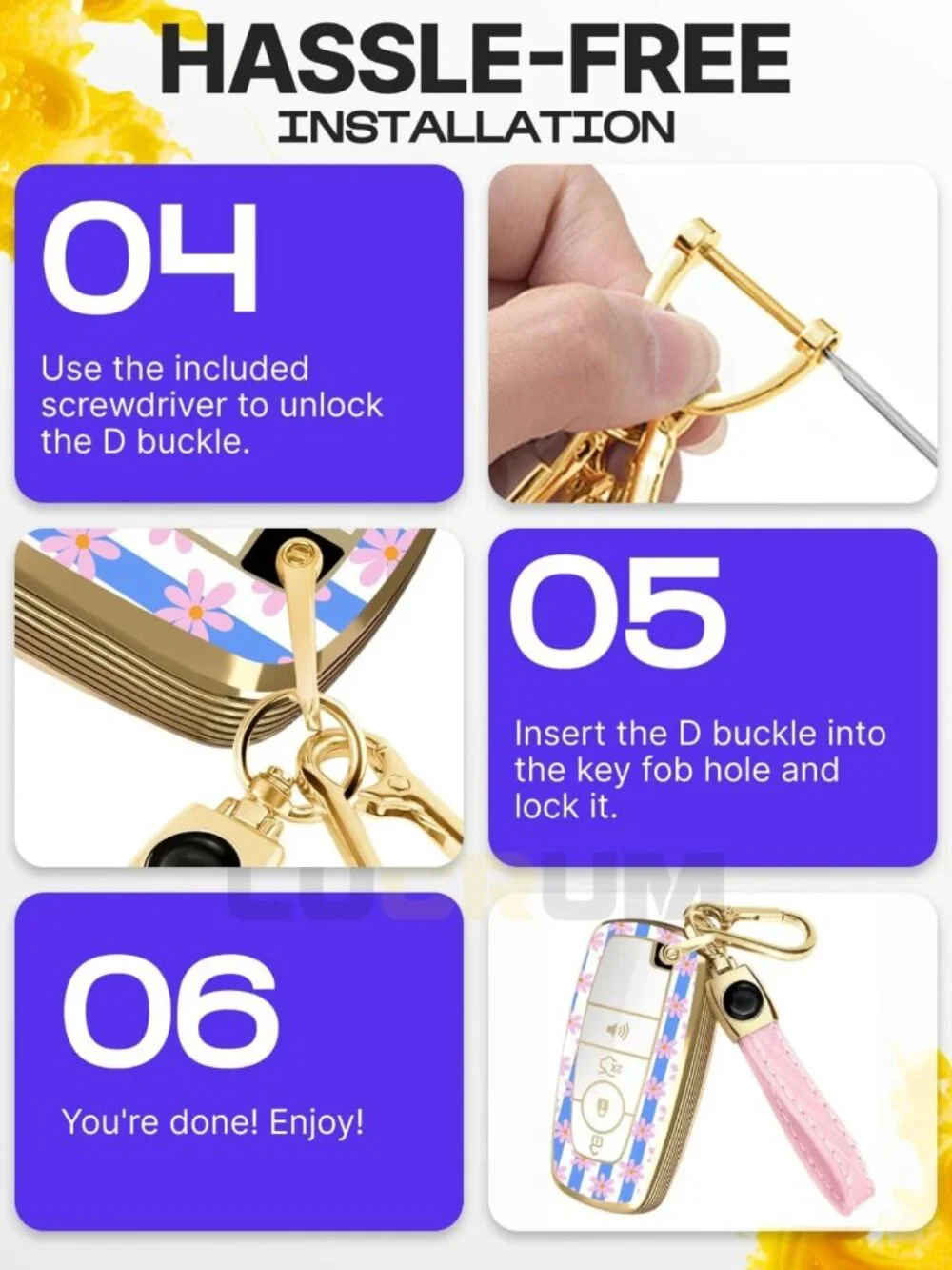 Stylish Key Fob Cover & Keychain for Ford - Durable, Protective, and Chic